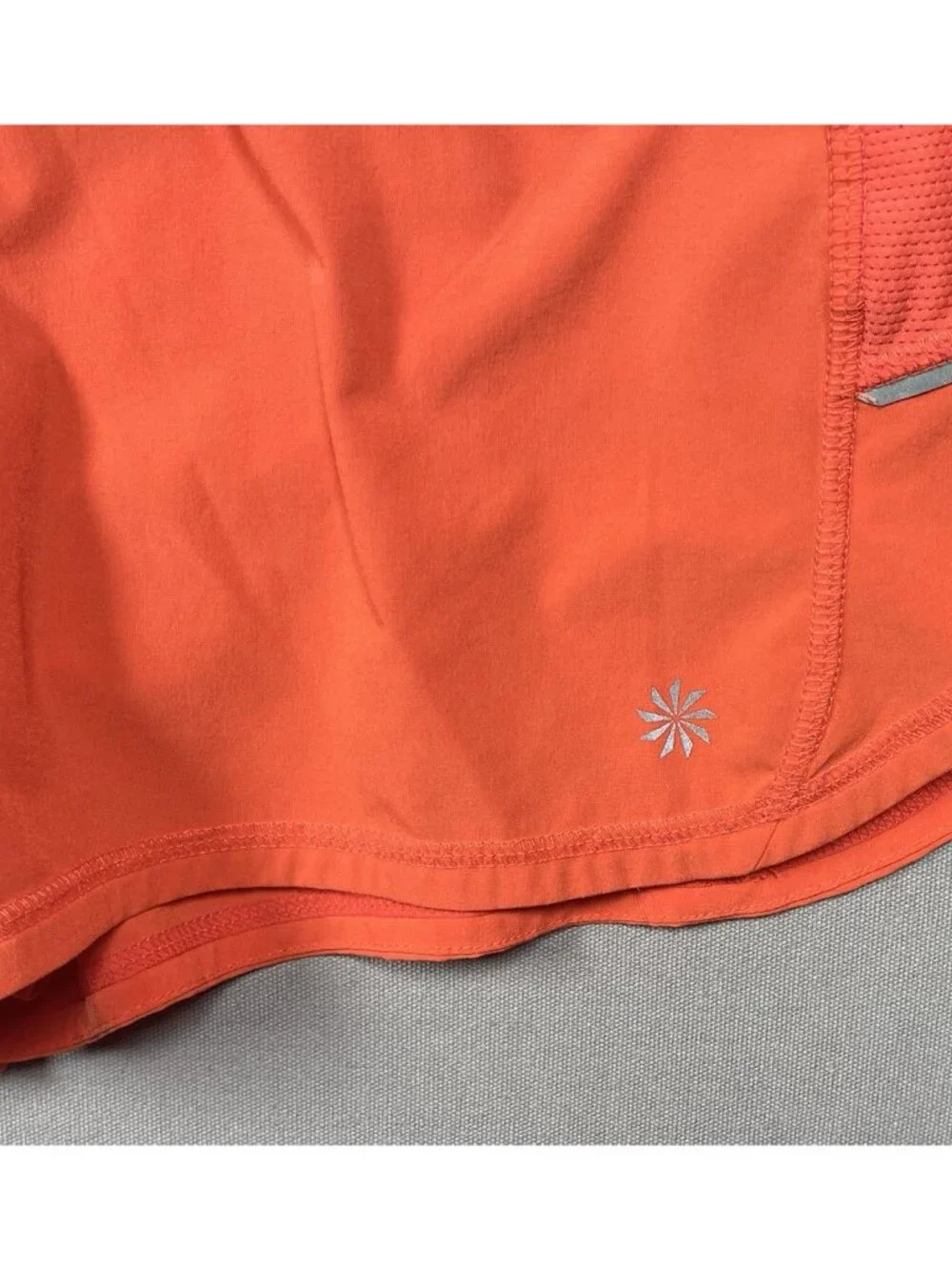 Athleta Ready To Go Orange Athletic Mid Rise Shorts Inseam 3.5